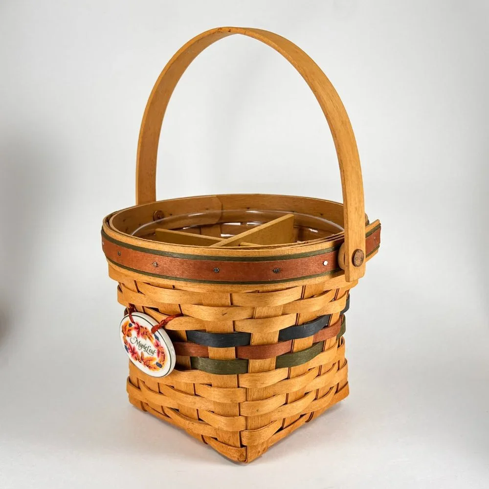 Vtg Longaberger Basket Maple Leaf Shades of Autumn Divider Protector 90s